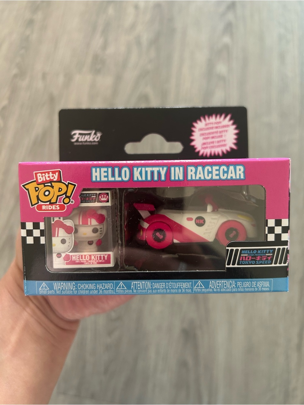 Funko Hello Kitty Pink and White Racecar Bitty Pop! Rides